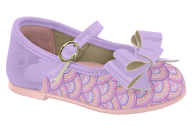 Zapatito Infantil Tec. Brilho Rainbow/Verniz Premium