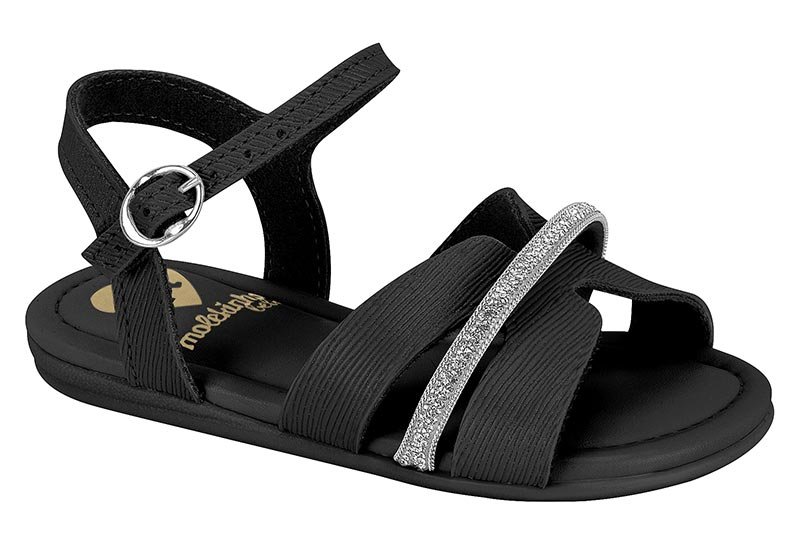 Sandalia Infantil Napa Brilho Milao Neo/Tira Florenca