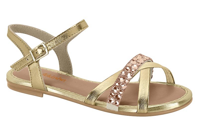Sandalia Feminina Brilho Italia/Camurca Flex