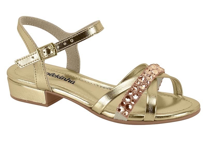 Sandalia Infantil Brilho Italia/Camurca Flex