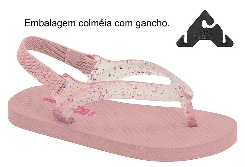 Sandalia Infantil Gasp Pronta Pvc Translucido Gliter