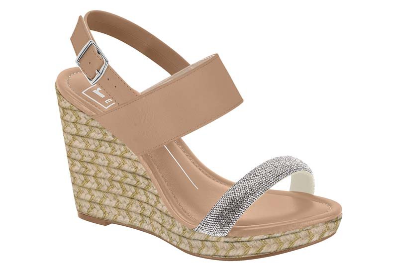 Sandalia Feminina Napa Turim/Tr Pr Ca23313c/Tec Corda