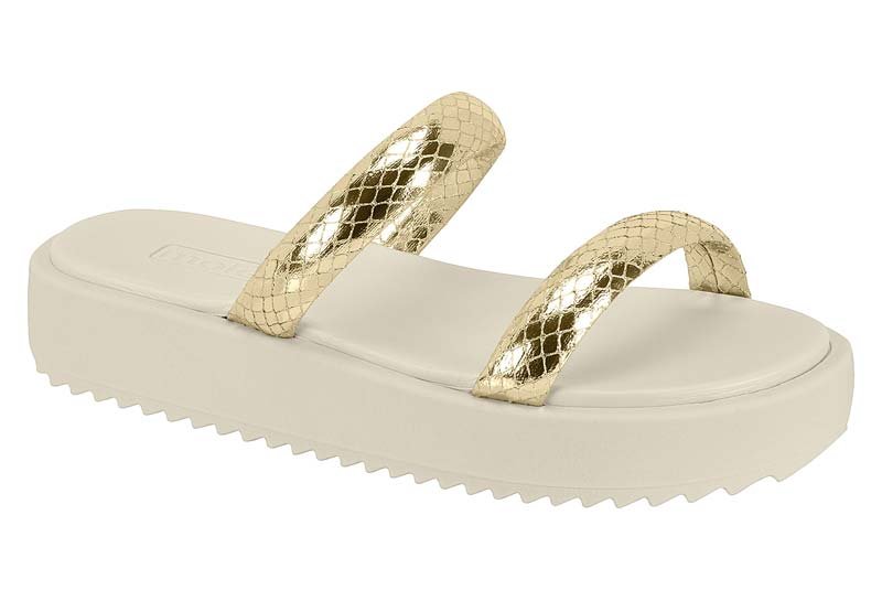 Sandalia Feminino Tira Metalizado Snake