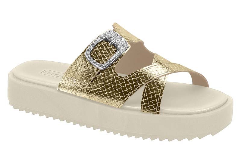 Sandalia Feminino Metalizado Snake