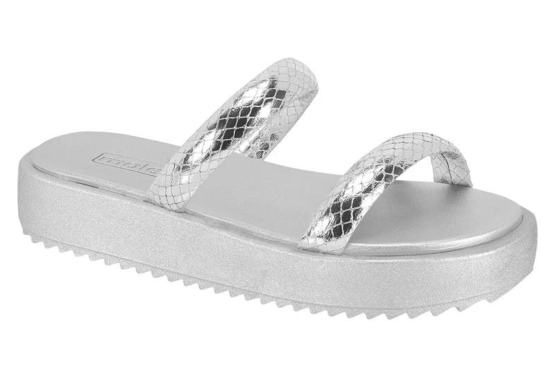 Sandalia Feminino Tira Metalizado Snake