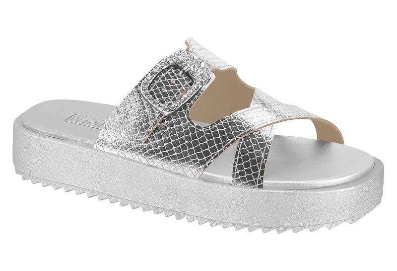 Sandalia Feminino Metalizado Snake