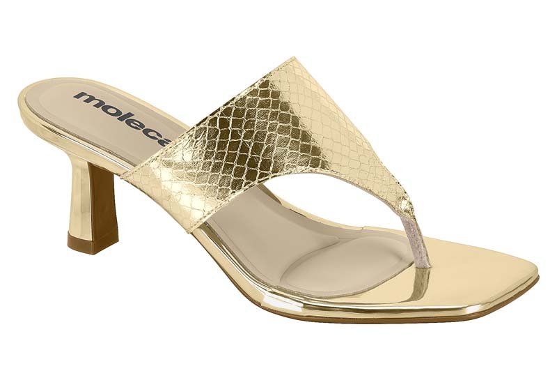 Sandalia Feminina Metalizado Snake