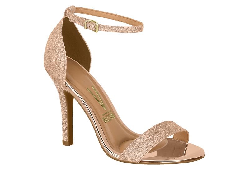 Sandalia Feminina Tela Shine Paris/Metal Glamour