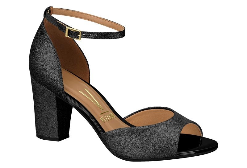 Sandalia Feminina Tela Shine Paris/Verniz Premium