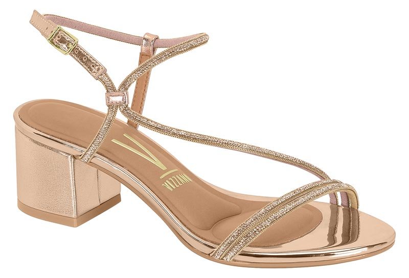 Sandalia Feminina Tr Pr Florenca/Brilho Italia/Met Gl