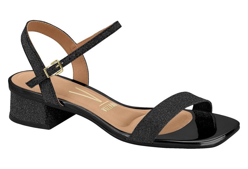 Sandalia Feminina Tela Shine Paris/Verniz Premium