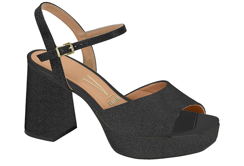 Sandalia Feminina Tela Shine Paris/Verniz Premium