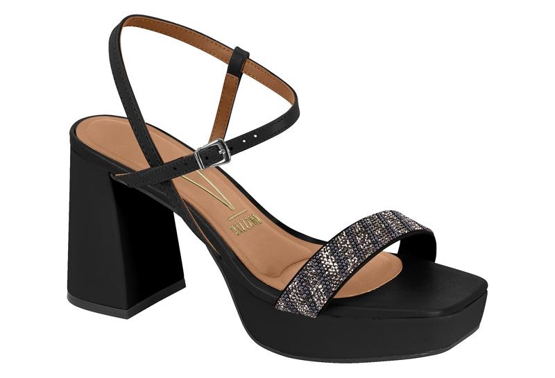 Sandalia Feminina Pelica/Micromanta Strass Dubai