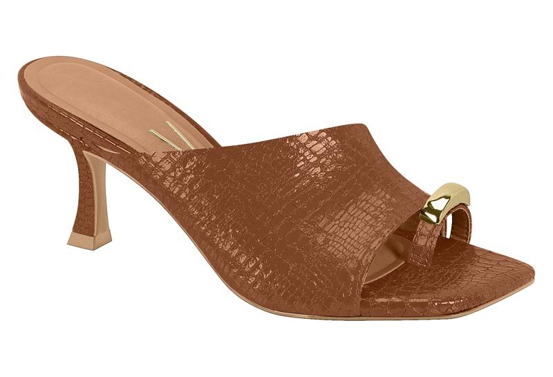 Sandalia Feminina Verniz Croco London