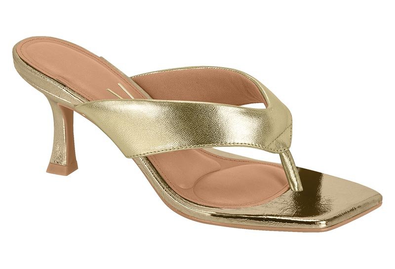 Sandalia Feminina Metal Soft Strech/Metalizado Milano