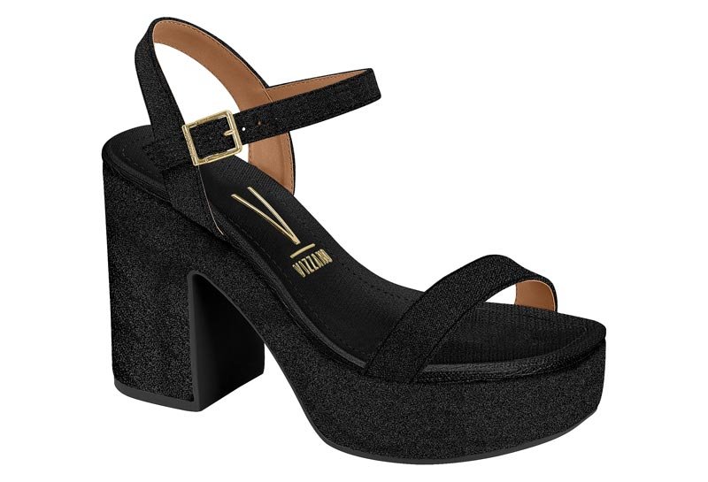 Sandalia Feminina Tela Shine Paris