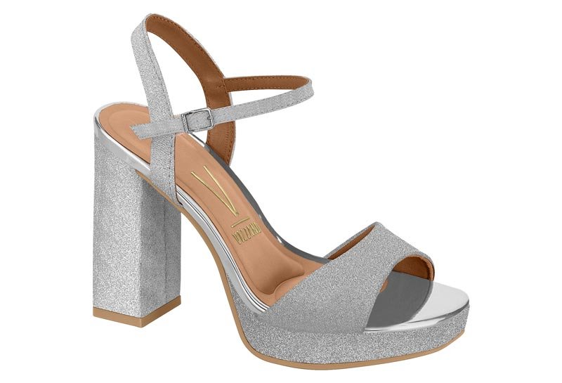 Sandalia Feminina Tela Shine Paris