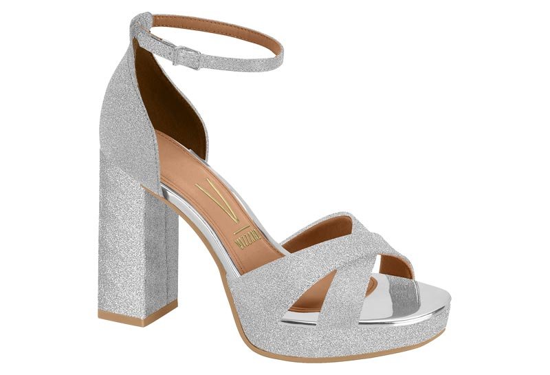 Sandalia Feminina Tela Shine Paris