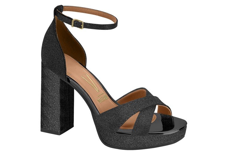 Sandalia Feminina Tela Shine Paris/Verniz Premium