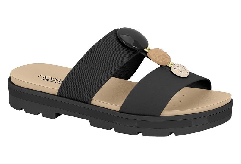 Sandalia Feminina Napa Floather Nature/Elastico