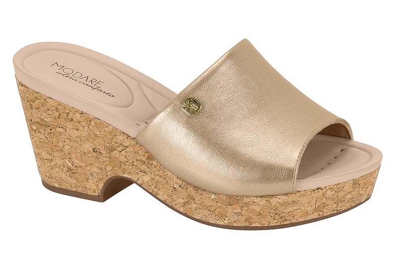 Sandalia Feminina Metalizado London/Tec Cortica Dubai