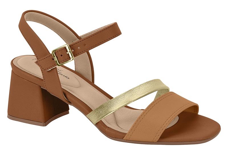 Sandalia Feminina Napa Floather Nature/Brilho Italia