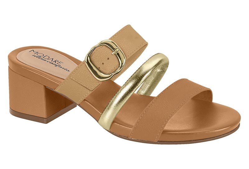 Sandalia Feminina Napa Floather Nature/Tira Pronta