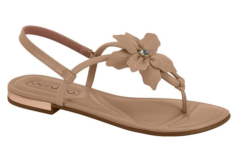 Sandalia Feminina Tira Pronta Pele Strech/Napa Turim