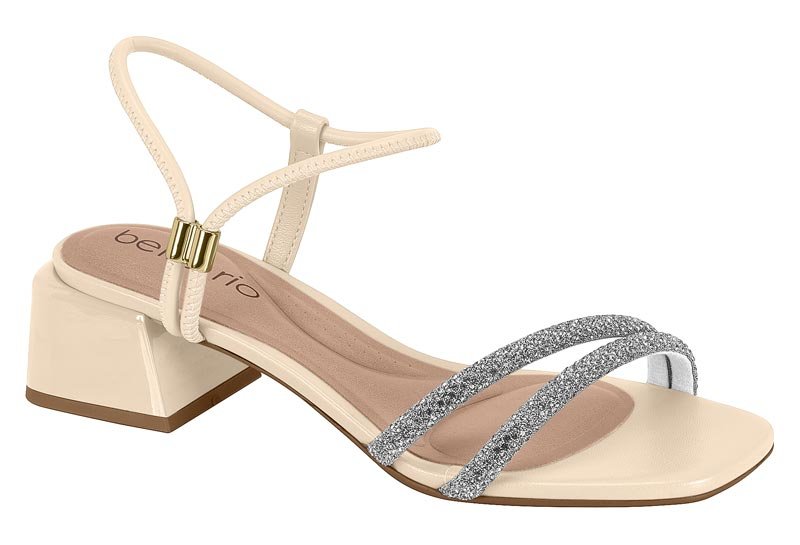 Sandalia Feminina T Pta Pele Strech/T Pta Strass