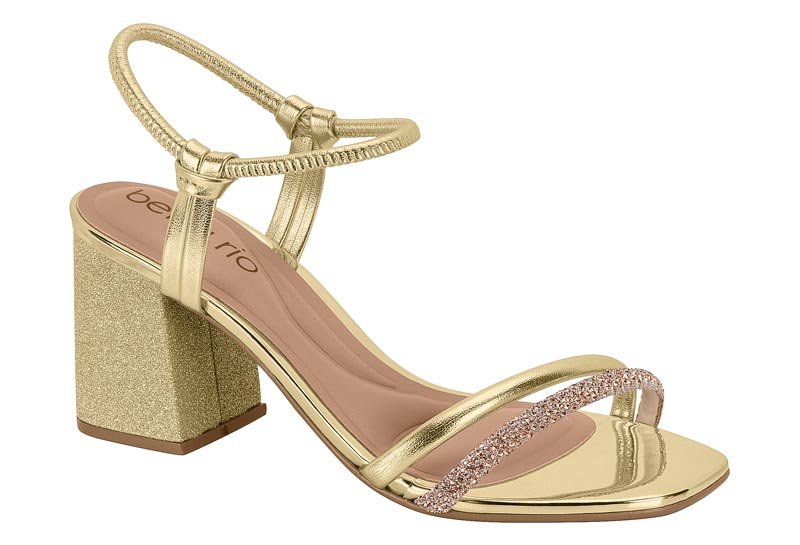 Sandalia Feminina Tp Strass/Tp Brilho Italia/Met Glam