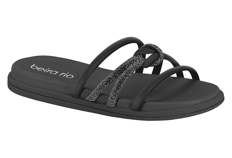 Sandalia Feminina T Pta Pele Strech/T Pta Strass