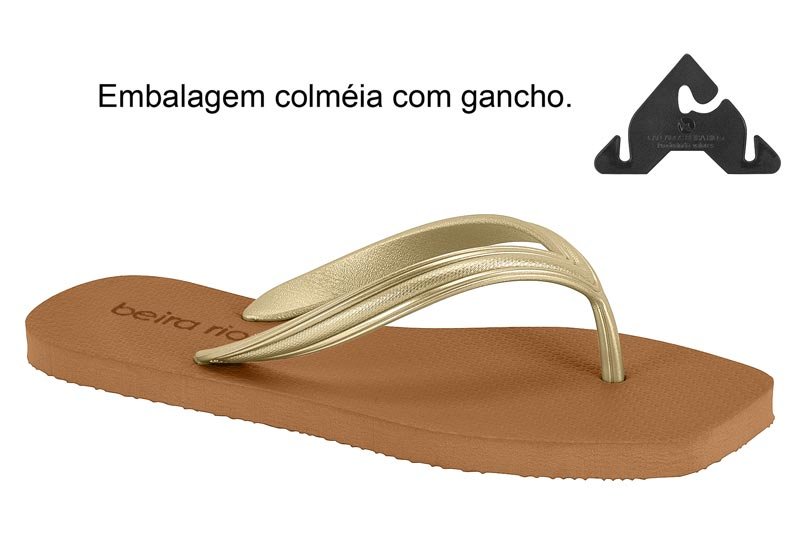 Sandalia Feminina Tira Pronta Pvc + Pint Metalizada